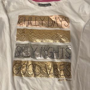 Eddie Bauer girls Graphic long sleeve 100% cotton T-shirt size 14